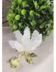 FLOR  PIEDRA NATURAL DE CUARZO TRANSPARENTE