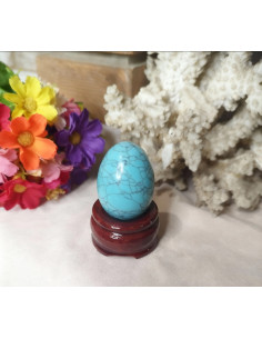 HUEVO MINERAL TURQUESA CON PEANA
