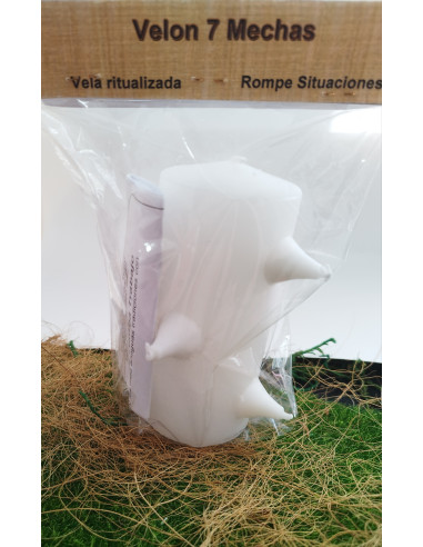 VELÓN SIETE MECHAS BLANCO