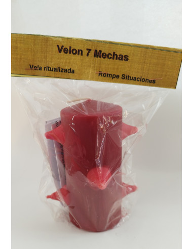 VELÓN  SIETE MECHAS ROJO