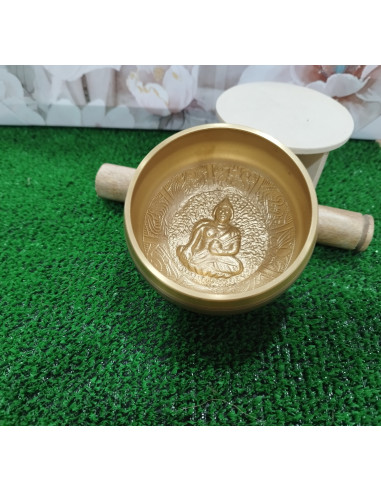 CUENCO TIBETANO METAL DORADO 10CM