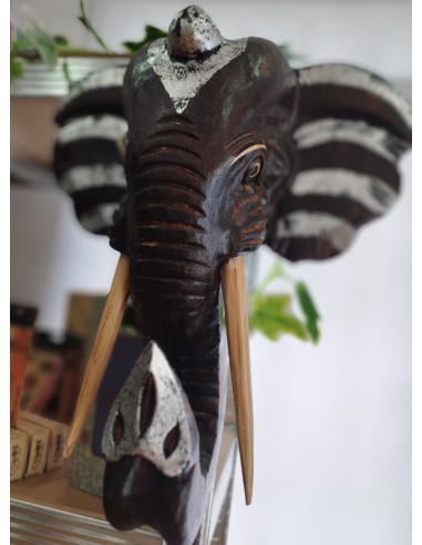 ELEFANTE MADERA PARA COLGAR MARRÓN