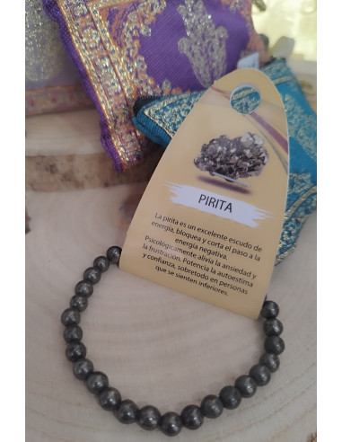 PULSERA MINERAL  PIRITA 6MM