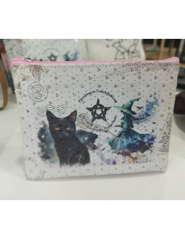 MONEDERO GATO Y BRUJA 12.5 X 16 CM