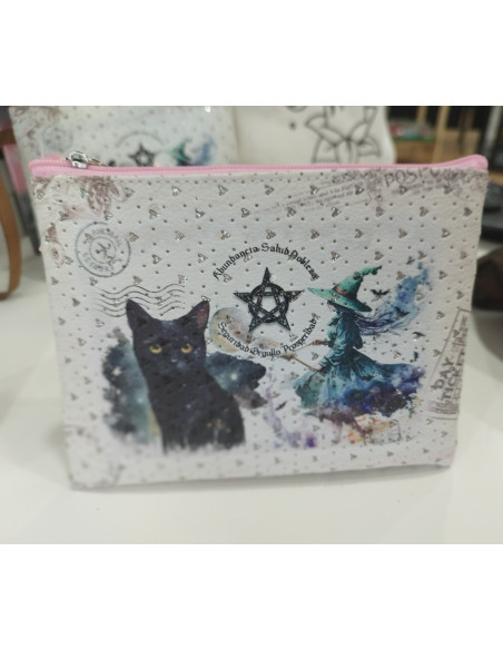 MONEDERO GATO Y BRUJA 12.5 X 16 CM