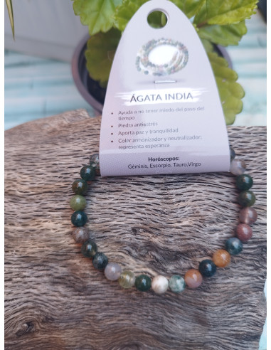 PULSERA AGATA INDIA 6MM