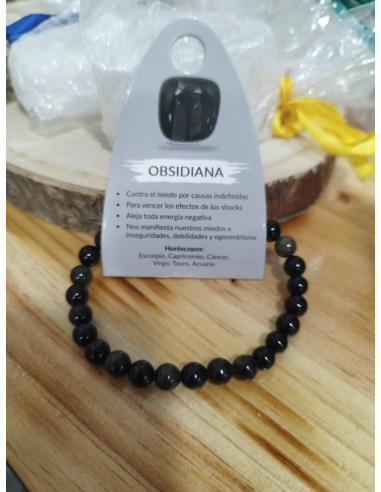 PULSERA OBSIDIANA 6MM