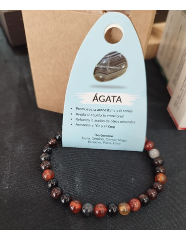 Pulsera mineral agata 6mm