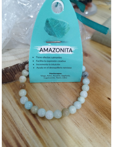 PULSERA MINERAL AMAZONITA 6MM
