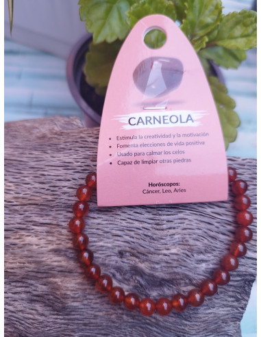 PULSERA MINERAL CARNEOLA 6MM