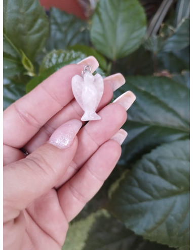 COLGANTE ANGEL CUARZO ROSA
