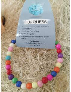 PULSERA TURQUESA MULTICOLOR 6MM 2