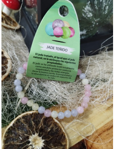 PULSERA MINERAL JADE TEÑIDO 6MM