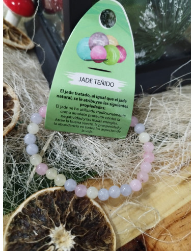 PULSERA MINERAL JADE TEÑIDO 6MM