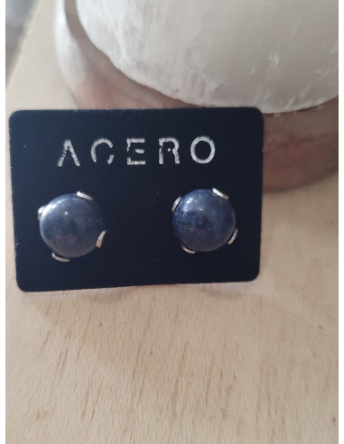 PENDIENTES ACERO LAPISLAZULI